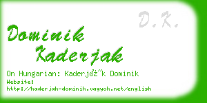 dominik kaderjak business card